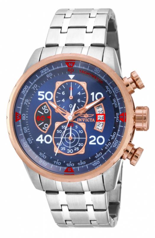 Invicta 17203 Aviator Chronograph Stainless Steel Strap Men Watches - Lexor Miami