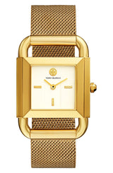 Tory Burch TBW7250 Phipps Gold Stainless Mesh Strap Women Watches - Lexor Miami