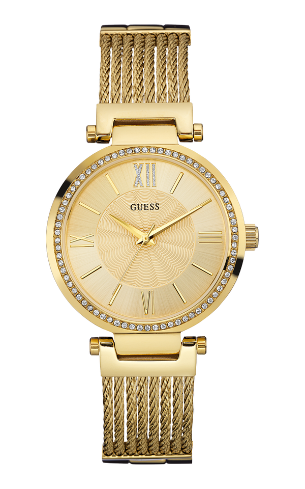 Guess U0638L2 Gold Mesh Stainless Steel Strap Women Watches - Lexor Miami