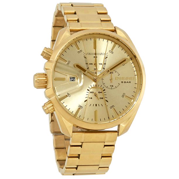 Diesel DZ4475 MS9 Chronograph Quartz Gold Sunray Dial Men Watches - Lexor Miami