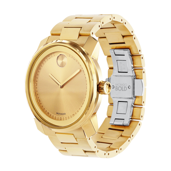 Movado 3600258 Bold Metals Gold Stainless Steel Strap Men Watches - Lexor Miami