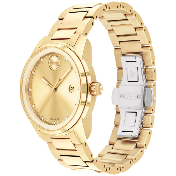 Movado 3600735 Bold Verso Gold Stainless Steel Strap Men Watches - Lexor Miami