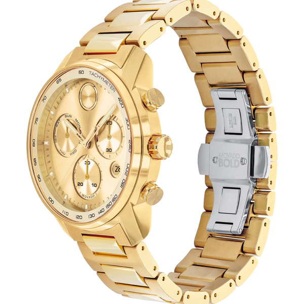 Movado 3600741 Bold Verso Gold Stainless Steel Strap Men Watches - Lexor Miami