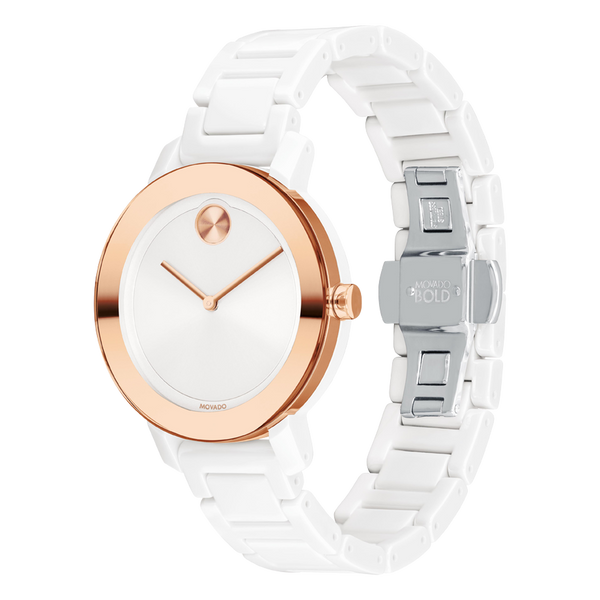 Movado 3600753 Bold Evolution White Stainless Steel Strap Women Watches - Lexor Miami