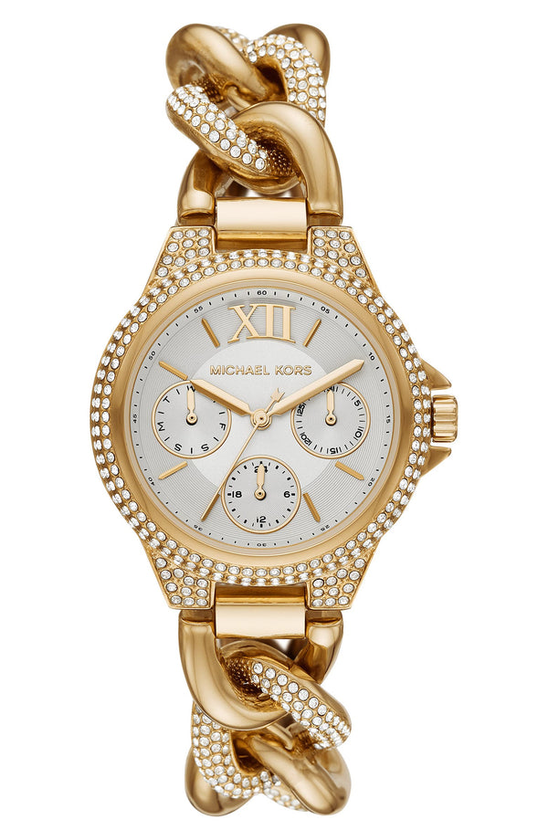 Michael Kors MK6842 Mini Camille Pave Gold Stainless Steel Link Strap Women Watches - Lexor Miami