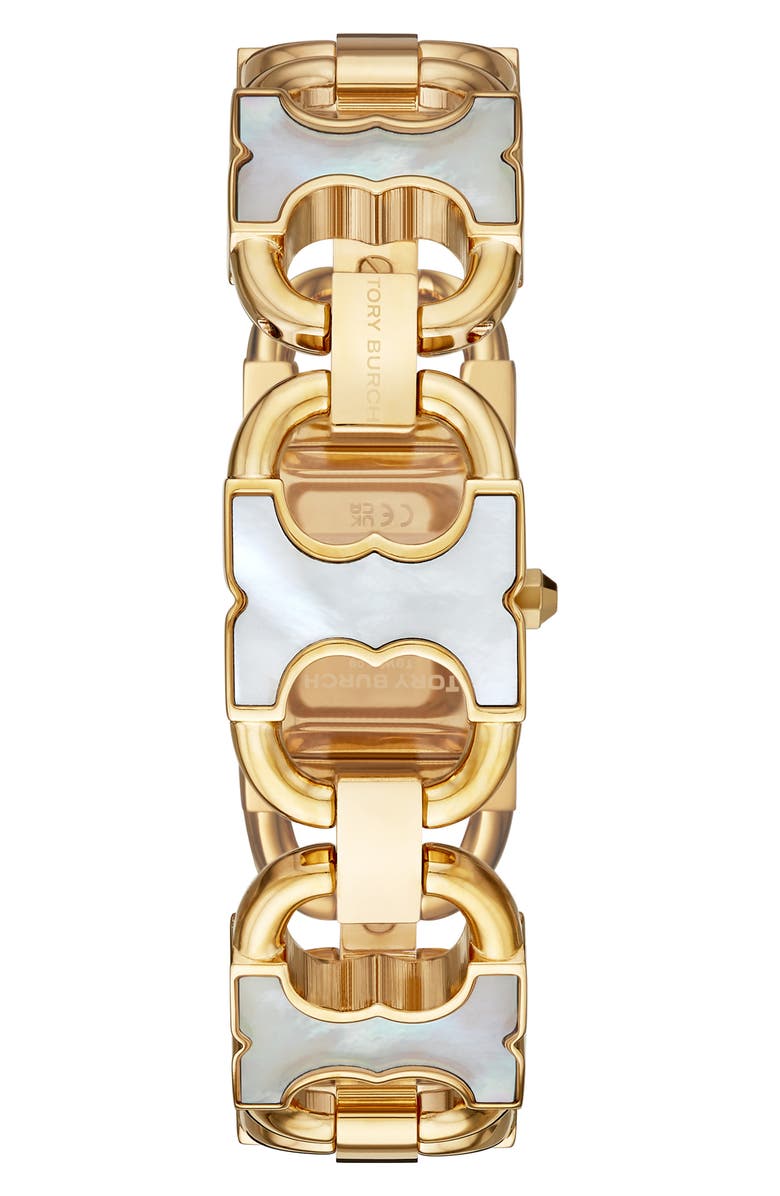 Tory Burch TBW5409 Double T-Link Gold Stainless Steel Link Strap Women Watches - Lexor Miami