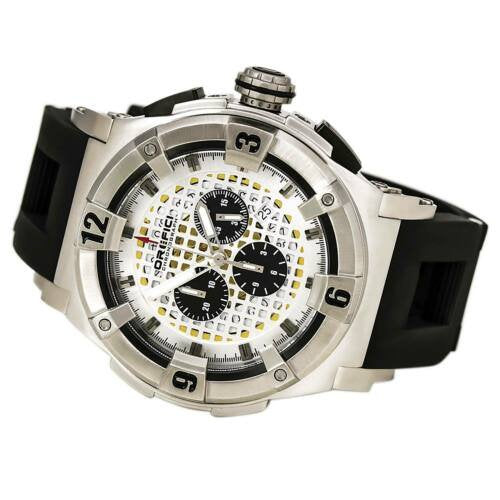 Orefici ORM14C4801 Regata Evolution Perforated Silver Dial Black Strap Chronograph Men Watches Lexor Miami - Lexor Miami