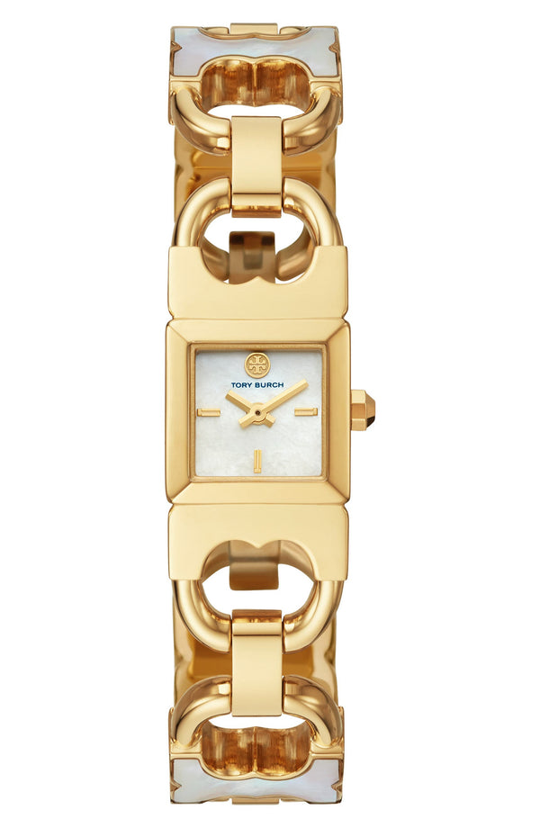 Tory Burch TBW5409 Double T-Link Gold Stainless Steel Link Strap Women Watches - Lexor Miami