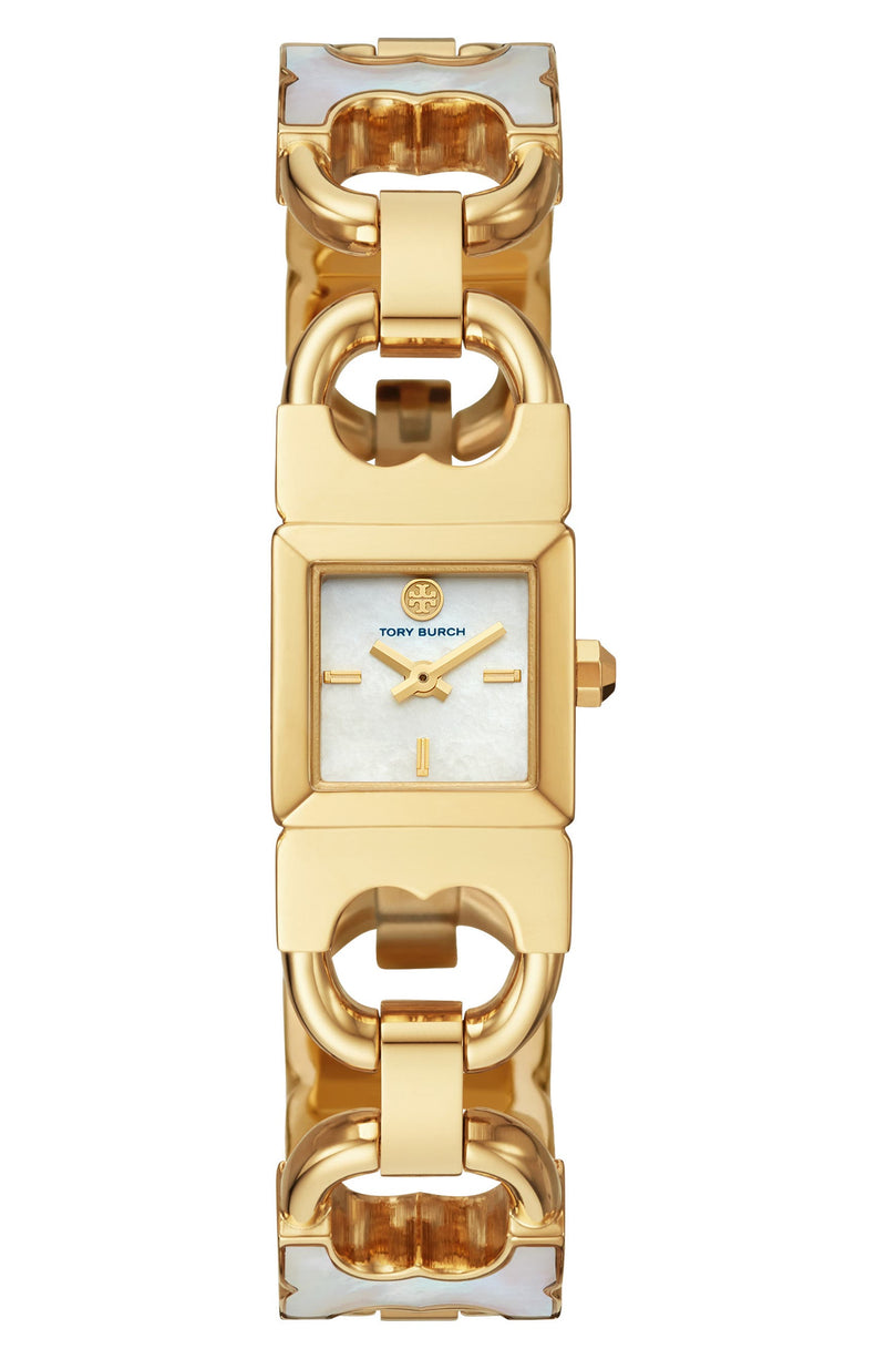 Tory Burch TBW5409 Double T-Link Gold Stainless Steel Link Strap Women's  Watch