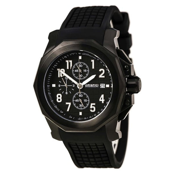 Orefici ORM6C4402 Galante Black Dial Black IP Steel Black Rubber Strap Chrono Men Watches Lexor Miami - Lexor Miami