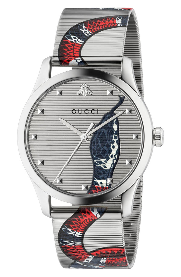 Gucci YA1264123 G-Timeless Snake Mesh Strap Watch, 38mm Women Watches Lexor Miami - Lexor Miami