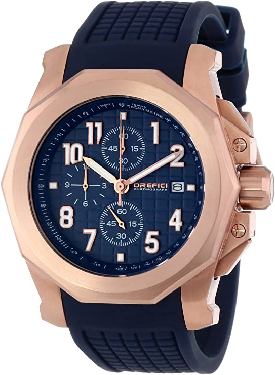 Orefici ORM6C4410 Galante Rose Gold Plated Stainless Steel Watch with Blue Rubber Unisex Watches Lexor Miami - Lexor Miami