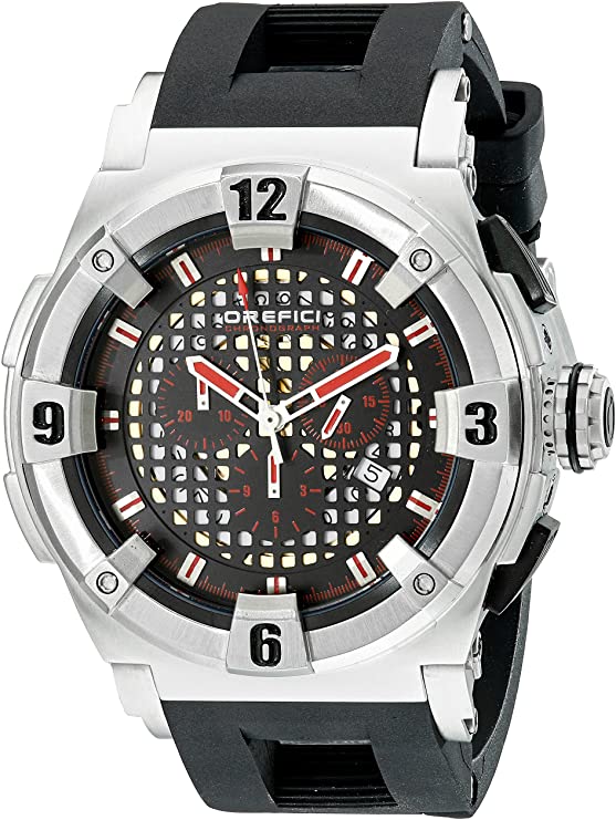 Orefici ORM14C4811 EVOLUTION 48mm BLACK DIAL CHRONOGRAPH BLACK RUBBER Men Watches Lexor Miami - Lexor Miami