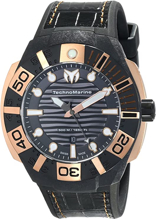 TechnoMarine 514002 Black Reef Analog Display Swiss Quartz Black Men Watches Lexor Miami - Lexor Miami