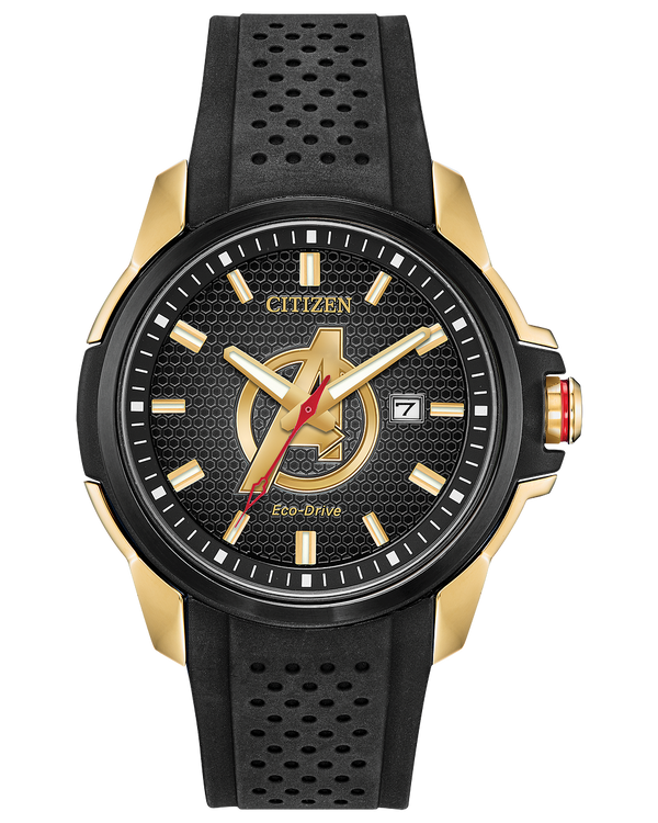 Citizen AW1155-03W Marvel Avengers Eco-Drive Black Silicone Strap Men Watches - Lexor Miami