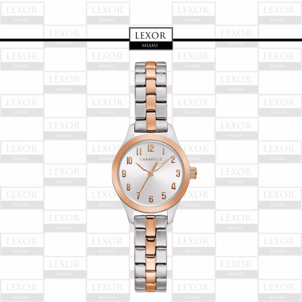 Bulova 45L175 Caravelle tradicional 2 tons pulseira de aço inoxidável relógios femininos