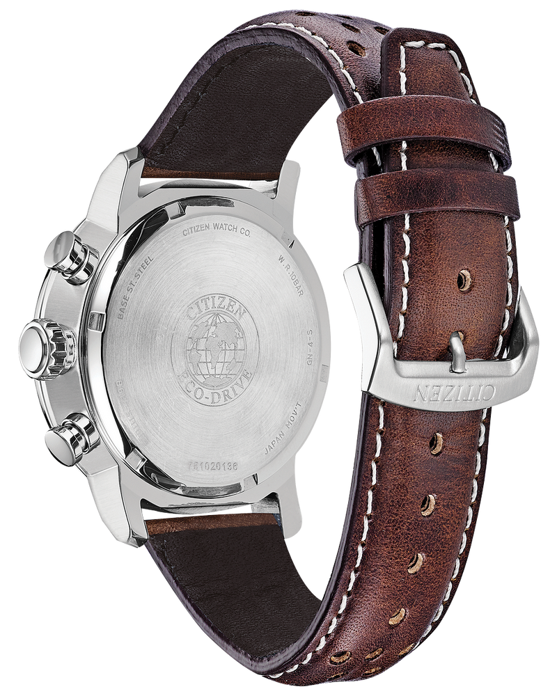 Citizen CA0648-09L Brycen Eco-Drive Brown Leather Strap Men Watches - Lexor Miami