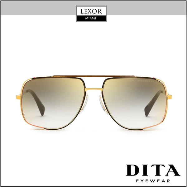 Óculos de sol unissex especiais meia-noite Dita DRX-2010-L-GLD-BLK-60-Z