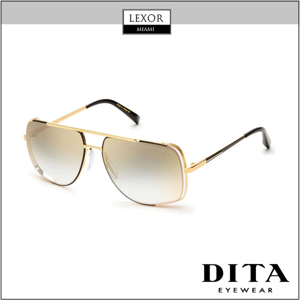 Óculos de sol unissex especiais meia-noite Dita DRX-2010-L-GLD-BLK-60-Z