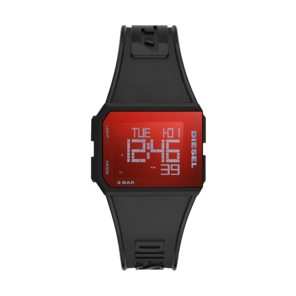 Diesel DZ1971 Chopped Black Silicone Strap Unisex Watches - Lexor Miami