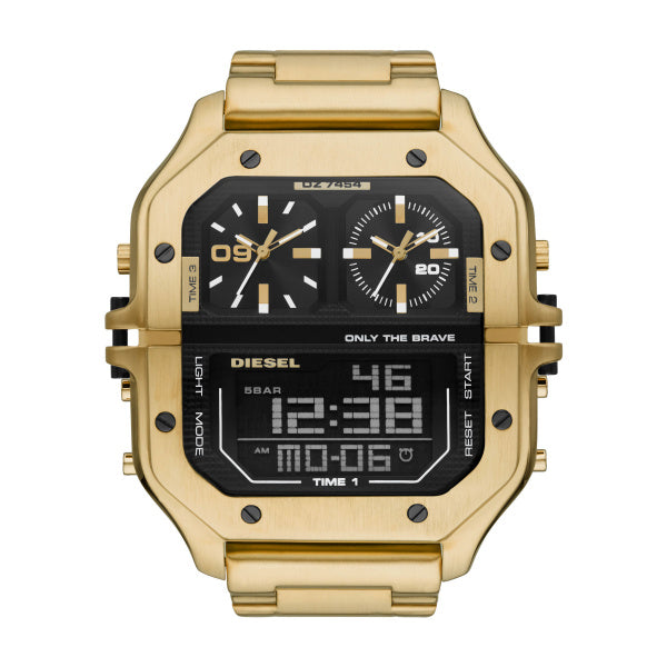 Diesel DZ7454 Clasher Gold Stainless Steel Strap Men Watches - Lexor Miami