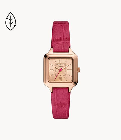 Fossil ES5085 Raquel Fuchsia Croc Leather Strap Women Watches - Lexor Miami