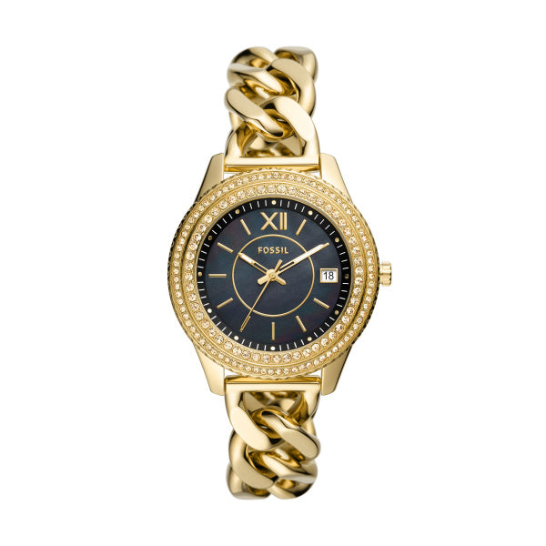 Fossil ES5133 Stella Gold Stainless Steel Chain Strap Women Watches - Lexor Miami