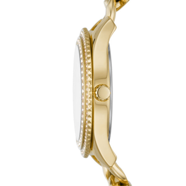 Fossil ES5133 Stella Gold Stainless Steel Chain Strap Women Watches - Lexor Miami