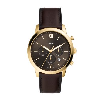 Fossil FS5763 Neutra Chronograph Brown Leather Watch - Lexor Miami