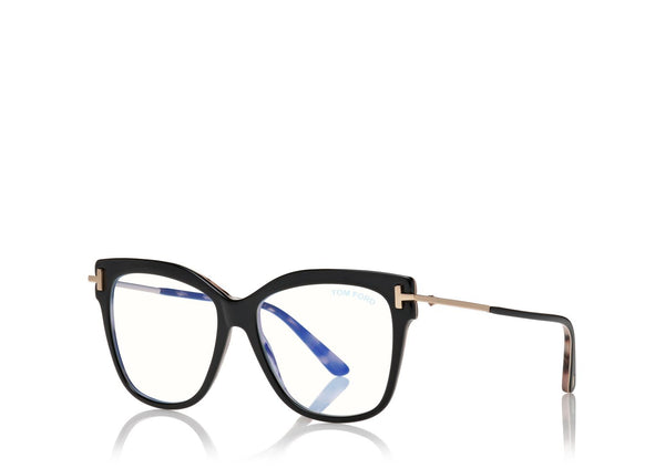 Tom Ford FT5704-F-B 005 54 Square Shape Blue Block Women Optical Frame - Lexor Miami