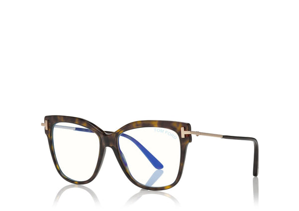 Tom Ford FT5704-F-B 052 54 Square Shape Blue Block Women Optical Frame - Lexor Miami