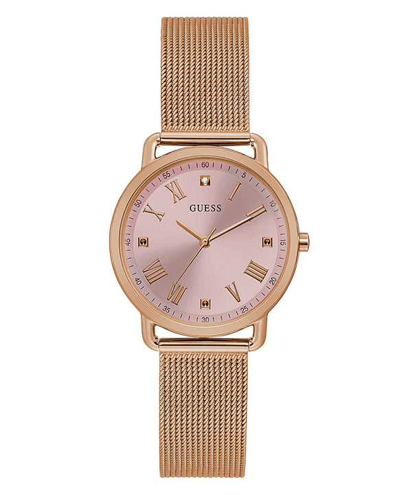 Guess GW0031L3 Rose Gold Stainless Steel Mesh Strap Women Watches - Lexor Miami