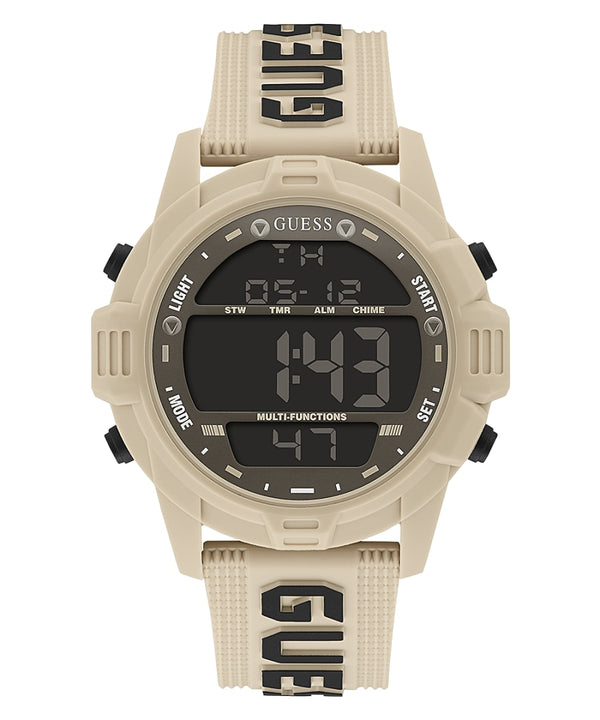 Guess GW0050G5 Digital Beige Silicone Strap Men Watches - Lexor Miami