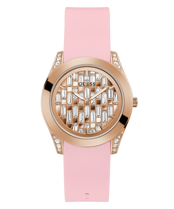 Guess GW0109L2 Clarity Pink Silicone Strap Women Watches - Lexor Miami