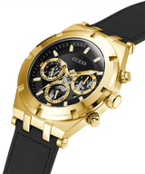 Guess GW0262G2 Gold Tone Case Black Genuine Leather  Watch - Lexor Miami