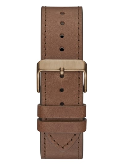 Leather – Watches Guess Strap Unisex Brown Continental Miami Lexor GW0262G3