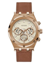 Guess GW0262G3 Continental Brown Leather Strap Unisex Watches - Lexor Miami