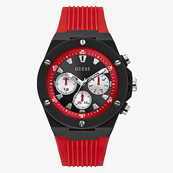 Guess GW0268G2 Red Silicone Strap Men Watches - Lexor Miami