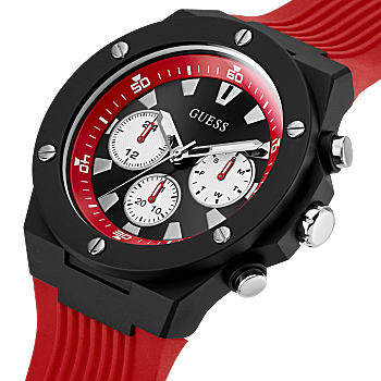 Guess GW0268G2 Red Silicone Strap Men Watches - Lexor Miami