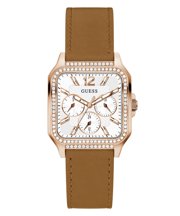 Guess GW0309l3 ROSE GOLD TONE CASE GENUINE LEATHER Women WATCH - Lexor Miami