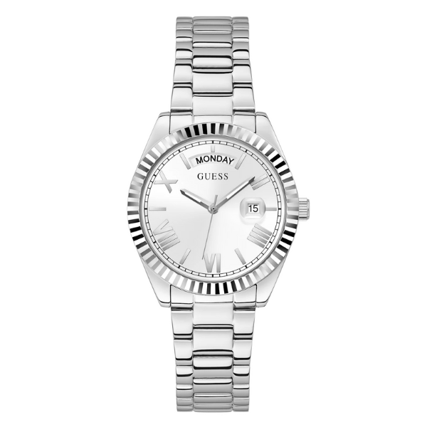 Guess GW0308L1 Luna Silver Tone Relógios Femininos em Aço Inoxidável