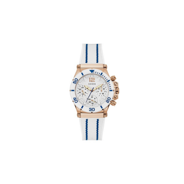 Guess GW0406L2 Co Piloto Branco Silicone Strap Relógios Femininos