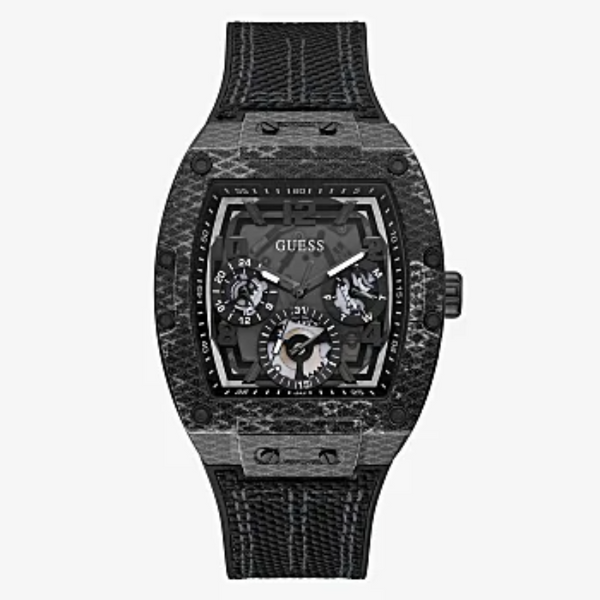 RELOJ DE SILICONA Y NYLON NEGRO GUESS GW0422G2 CAJA NEGRA