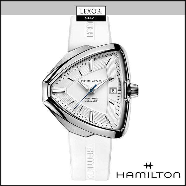 Hamilton H24505311 Ventura Elvis80 Automático Correa de silicona blanca Relojes unisex