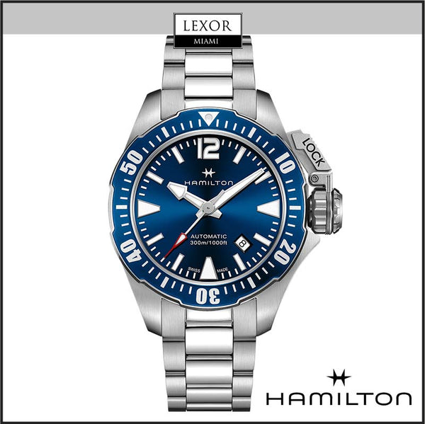 Hamilton H77705145 Khaki Navy Frogman - Reloj automático con correa de acero inoxidable para hombre