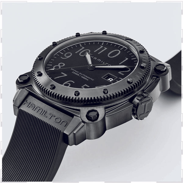 Hamilton H78585333 Khaki Navy Belowzero 1000m Automático Negro Relojes para Hombres