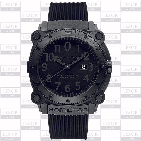 Hamilton H78585333 Khaki Navy Belowzero 1000m Automático Preto Relógios Masculinos