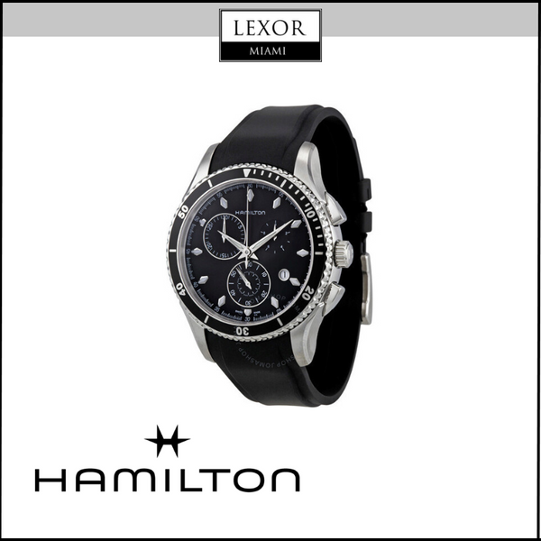 Hamilton h37512331 Jazzmaster Seaview Cronógrafo de cuarzo con esfera negra para hombre