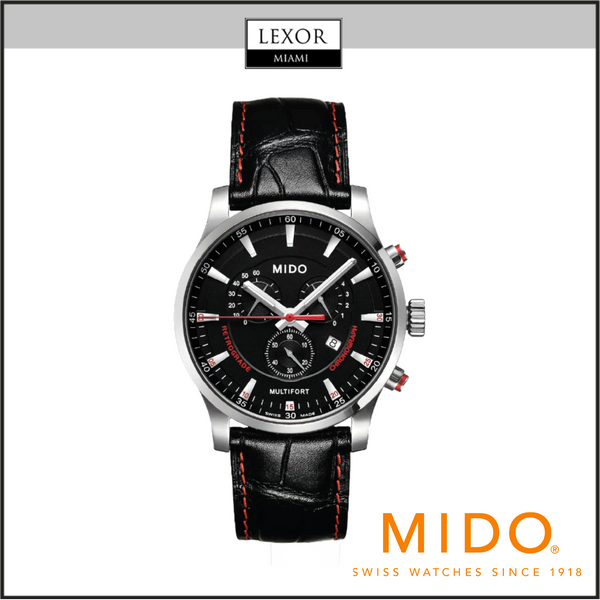 Mido M0054171605120 Mutltiford Chronograph Pulseira de couro Relógios masculinos Lexor Miami