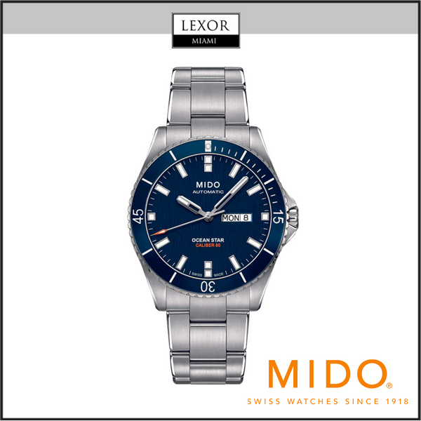 Reloj para hombre Mido M026.430.11.041.00 Ocean Star Captain con pulsera de plata